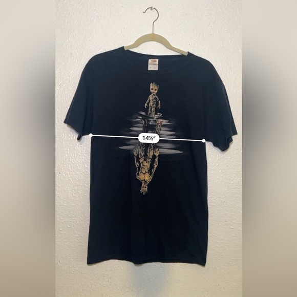 Fruit of the loom, black Groot character, T-shirt, size medium - Picture 4 of 8